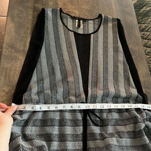 BCBGMAXAZRIA SzXS ASYMMETRICAL STRIPE SLEEVELESS A-LINE DRESS METALLIC Sz-Large - Picture 13 of 14